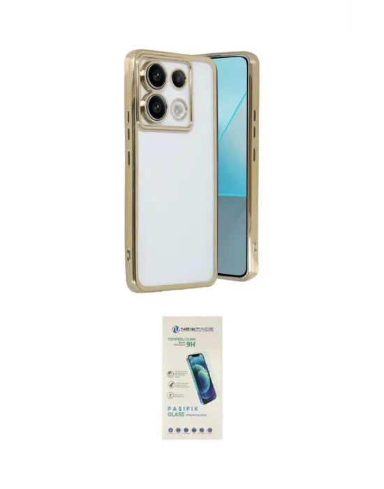 ieg™ Redmi Note 13 Pro 4G Kılıf Vadi Minimal - Şeffaf Pasifik Cam Ekran Koruyucu