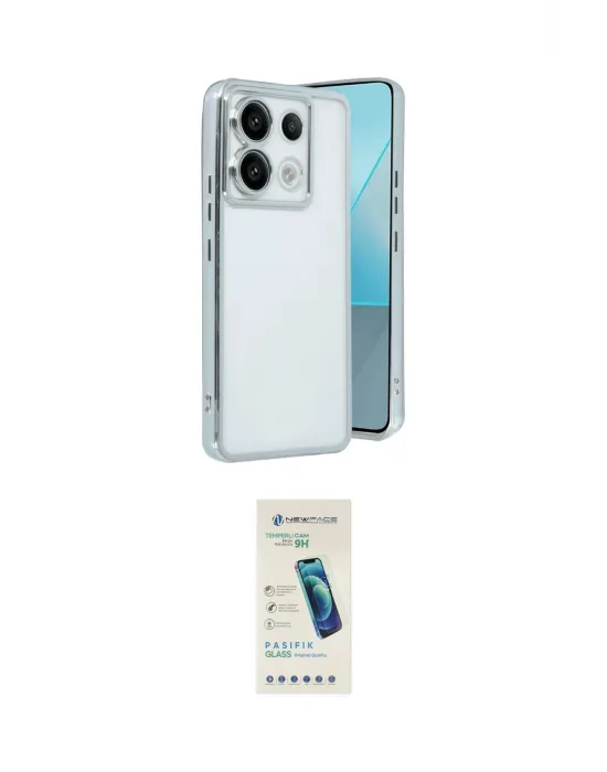 ieg™ Redmi Note 13 Pro 4G Kılıf Vadi Minimal - Şeffaf Pasifik Cam Ekran Koruyucu