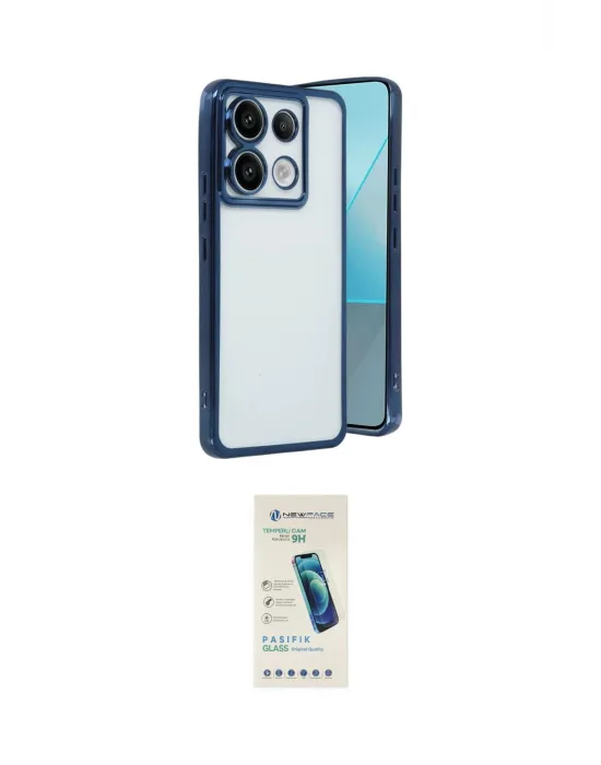 ieg™ Redmi Note 13 Pro 4G Kılıf Vadi Minimal - Şeffaf Pasifik Cam Ekran Koruyucu
