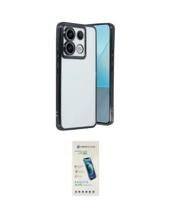 ieg™ Redmi Note 13 Pro 4G Kılıf Vadi Minimal - Şeffaf Pasifik Cam Ekran Koruyucu