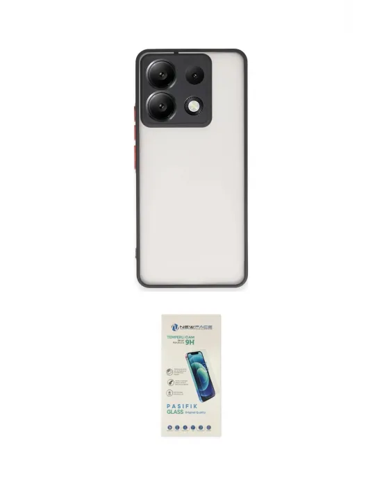 ieg™ Redmi Note 13 Pro 5G Kılıf Ahenk Çizgi Serisi - Şeffaf Pasifik Cam Ekran Koruyucu