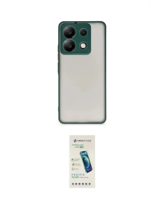 ieg™ Redmi Note 13 Pro 5G Kılıf Ahenk Çizgi Serisi - Şeffaf Pasifik Cam Ekran Koruyucu
