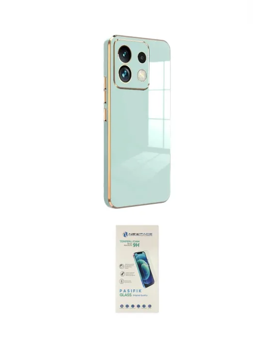 ieg™ Redmi Note 13 Pro 5G Kılıf Yankı Serisi - Şeffaf Pasifik Cam Ekran Koruyucu