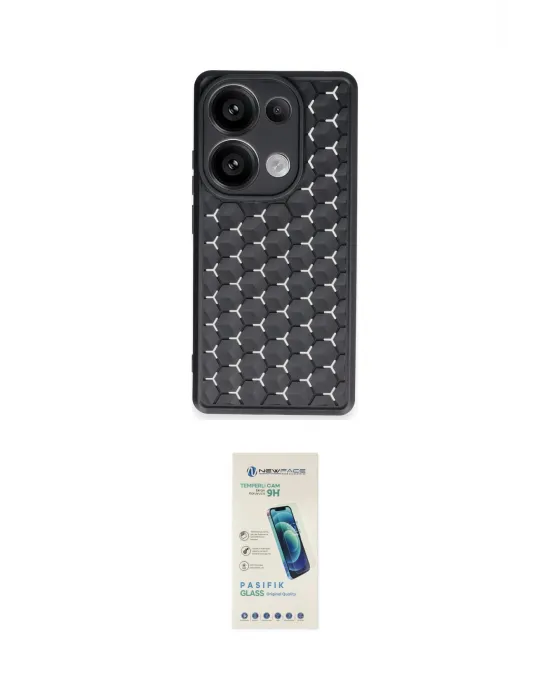 ieg™ Redmi Note 13 Pro 5G Kılıf Zirve Form - Şeffaf Pasifik Cam Ekran Koruyucu