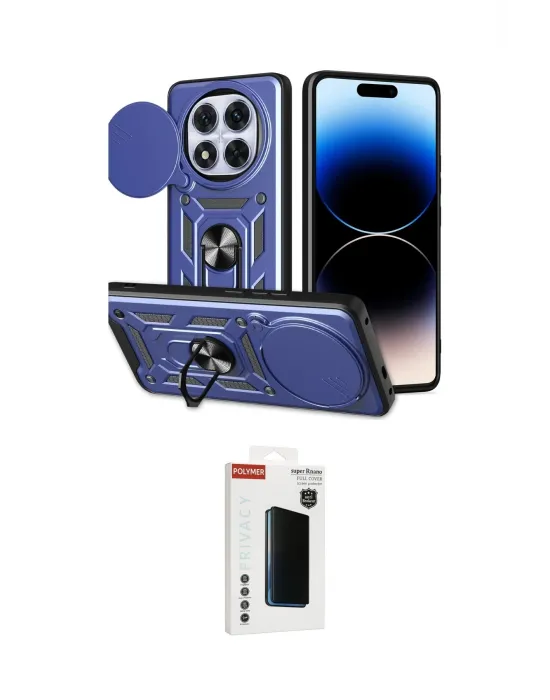 ieg™ Redmi Note 14 Pro Plus Kılıf Ahenk Klasik - Siyah Hayalet Polymer Nano Ekran Koruyucu