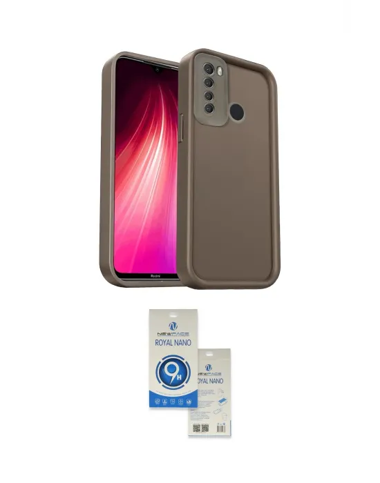 ieg™ Redmi Note 8 Kılıf Yankı Yansıma Özel Seri - Şeffaf Royal Nano Ekran Koruyucu