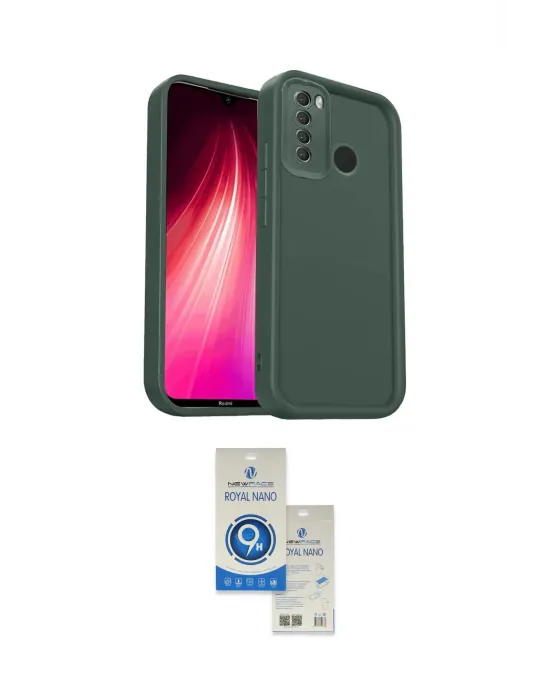 ieg™ Redmi Note 8 Kılıf Yankı Yansıma Özel Seri - Şeffaf Royal Nano Ekran Koruyucu