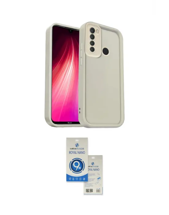 ieg™ Redmi Note 8 Kılıf Yankı Yansıma Özel Seri - Şeffaf Royal Nano Ekran Koruyucu
