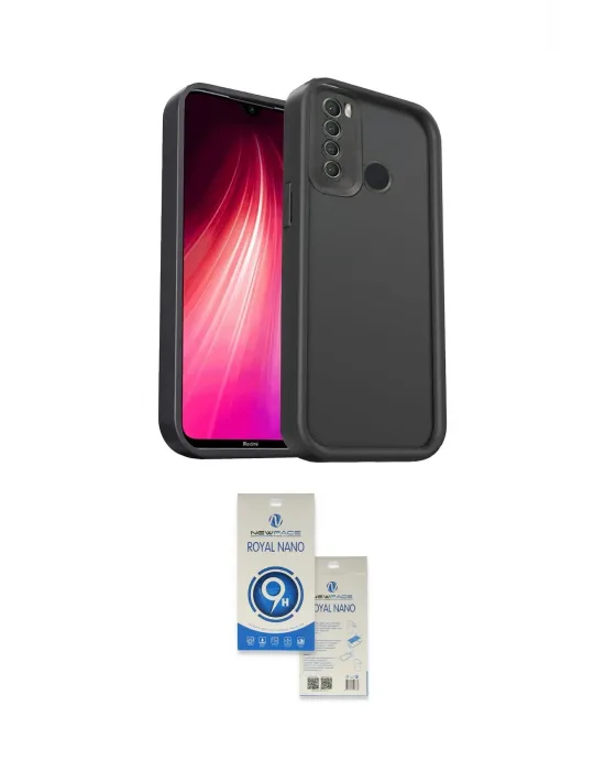 ieg™ Redmi Note 8 Kılıf Yankı Yansıma Özel Seri - Şeffaf Royal Nano Ekran Koruyucu