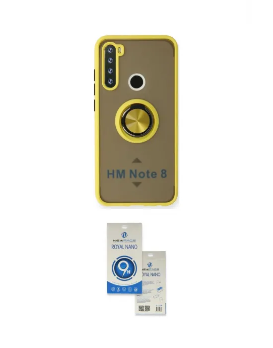 ieg™ Redmi Note 8 Kılıf Yörünge Çizgi - Şeffaf Royal Nano Ekran Koruyucu