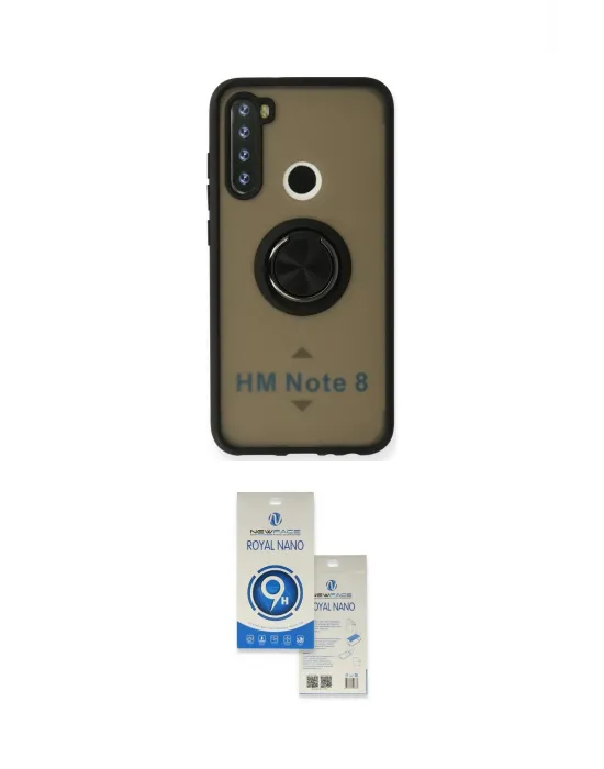 ieg™ Redmi Note 8 Kılıf Yörünge Çizgi - Şeffaf Royal Nano Ekran Koruyucu
