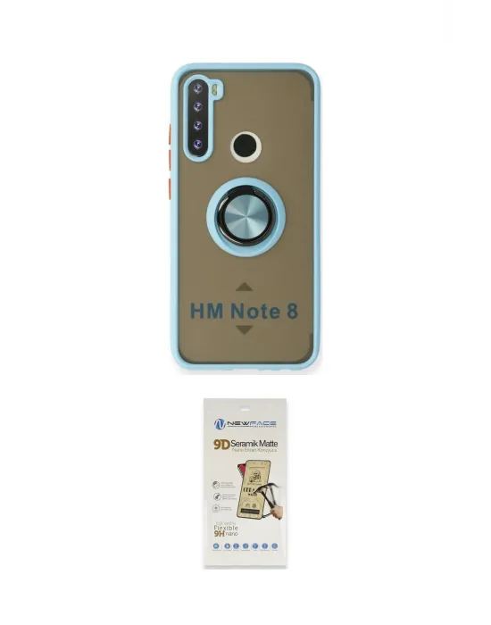 ieg™ Redmi Note 8 Kılıf Yörünge Çizgi - Siyah Mat Seramik Nano Ekran Koruyucu