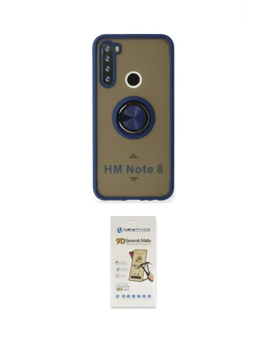 ieg™ Redmi Note 8 Kılıf Yörünge Çizgi - Siyah Mat Seramik Nano Ekran Koruyucu