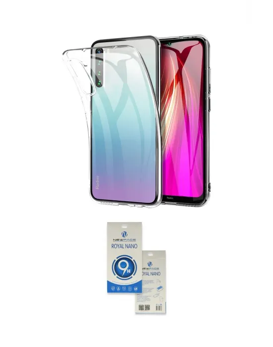 ieg™ Redmi Note 8 Kılıf Zirve Doku - Şeffaf Royal Nano Ekran Koruyucu