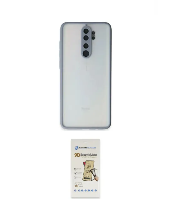 ieg™ Redmi Note 8 Pro Kılıf Ahenk Çizgi Serisi - Siyah Mat Seramik Nano Ekran Koruyucu