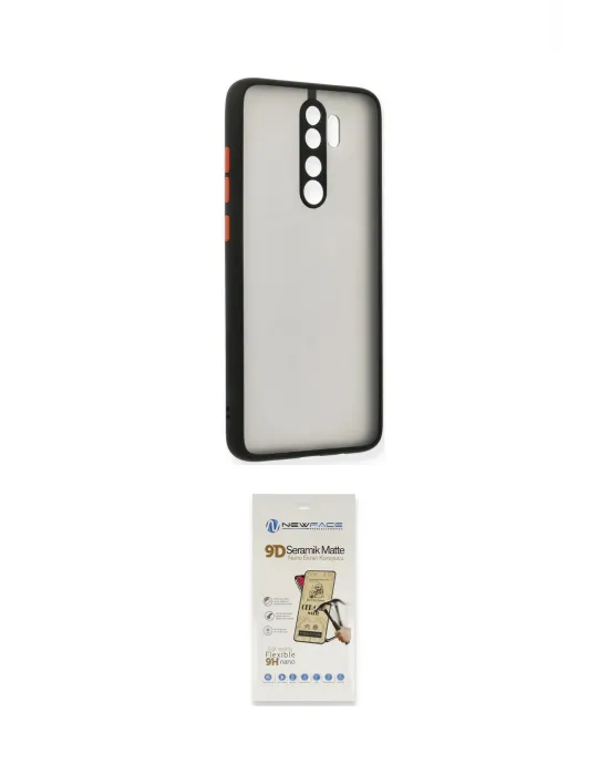 ieg™ Redmi Note 8 Pro Kılıf Ahenk Çizgi Serisi - Siyah Mat Seramik Nano Ekran Koruyucu