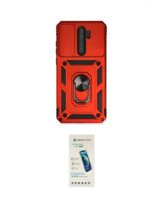 ieg™ Redmi Note 8 Pro Kılıf Ahenk Klasik - Şeffaf Pasifik Cam Ekran Koruyucu