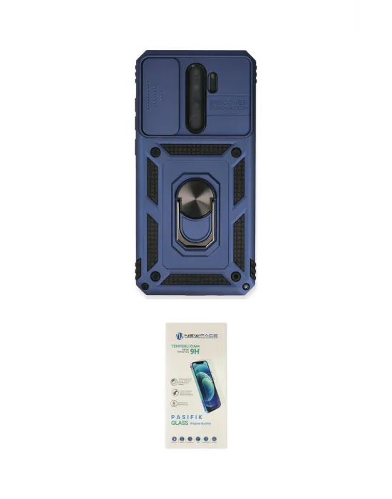 ieg™ Redmi Note 8 Pro Kılıf Ahenk Klasik - Şeffaf Pasifik Cam Ekran Koruyucu