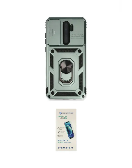 ieg™ Redmi Note 8 Pro Kılıf Ahenk Klasik - Şeffaf Pasifik Cam Ekran Koruyucu