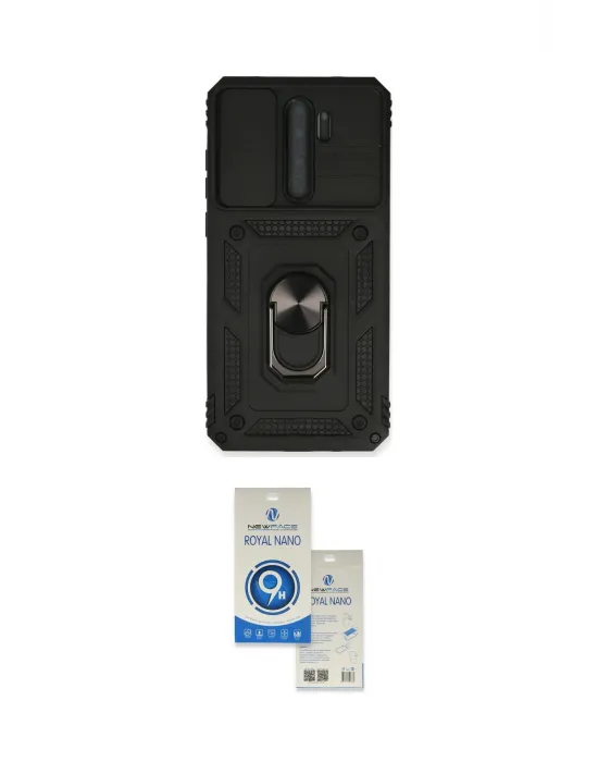 ieg™ Redmi Note 8 Pro Kılıf Ahenk Klasik - Şeffaf Royal Nano Ekran Koruyucu
