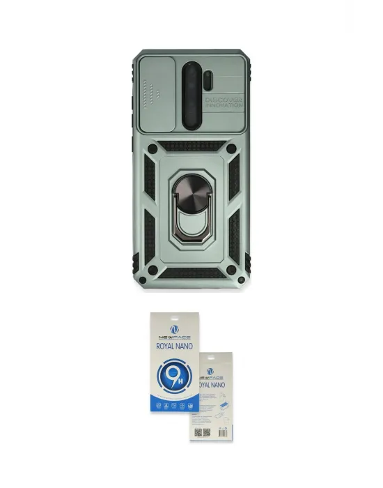 ieg™ Redmi Note 8 Pro Kılıf Ahenk Klasik - Şeffaf Royal Nano Ekran Koruyucu