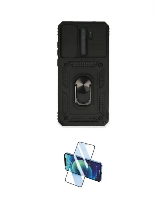 ieg™ Redmi Note 8 Pro Kılıf Ahenk Klasik - Siyah 3D Antistatik Cam Ekran Koruyucu