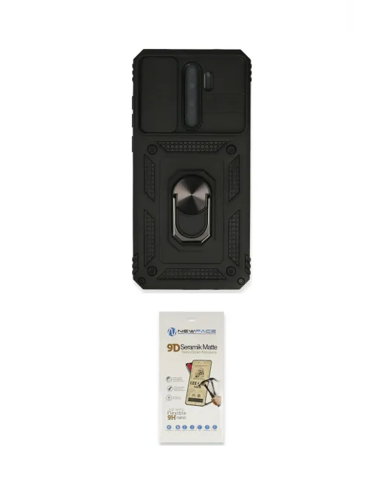 ieg™ Redmi Note 8 Pro Kılıf Ahenk Klasik - Siyah Mat Seramik Nano Ekran Koruyucu