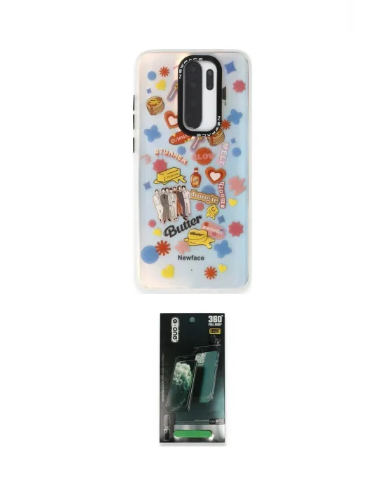 ieg™ Redmi Note 8 Pro Kılıf Siluet Çizgi Koleksiyonu - Şeffaf 360 Full Body Arka Koruyucu