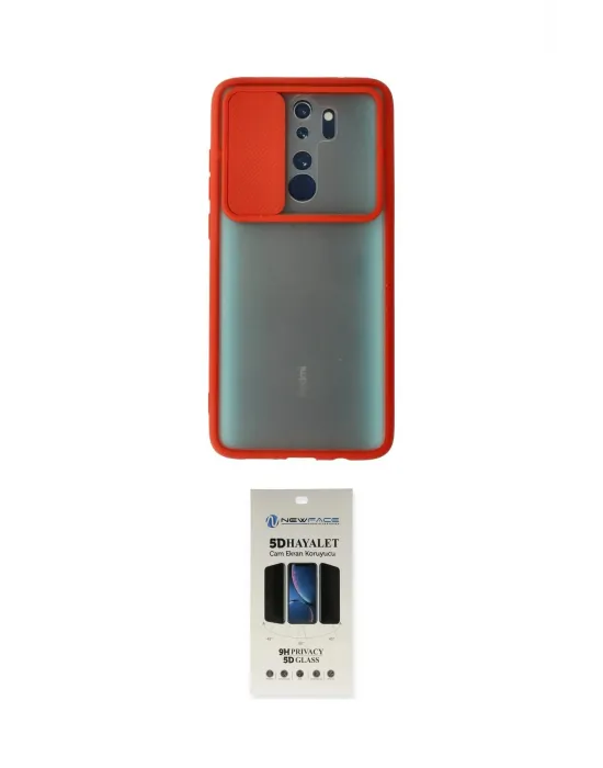 ieg™ Redmi Note 8 Pro Kılıf Vadi Çizgi - Siyah 5D Hayalet Cam Ekran Koruyucu
