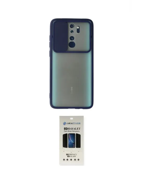 ieg™ Redmi Note 8 Pro Kılıf Vadi Çizgi - Siyah 5D Hayalet Cam Ekran Koruyucu