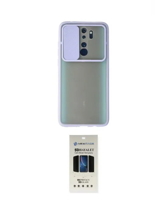 ieg™ Redmi Note 8 Pro Kılıf Vadi Çizgi - Siyah 5D Hayalet Cam Ekran Koruyucu