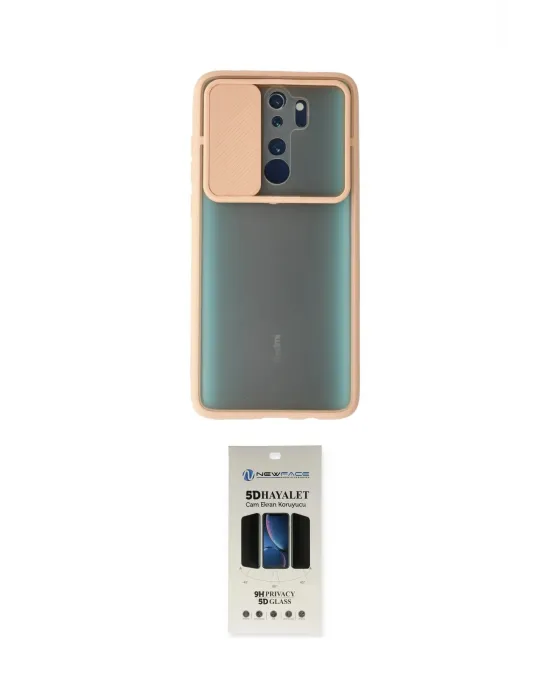 ieg™ Redmi Note 8 Pro Kılıf Vadi Çizgi - Siyah 5D Hayalet Cam Ekran Koruyucu