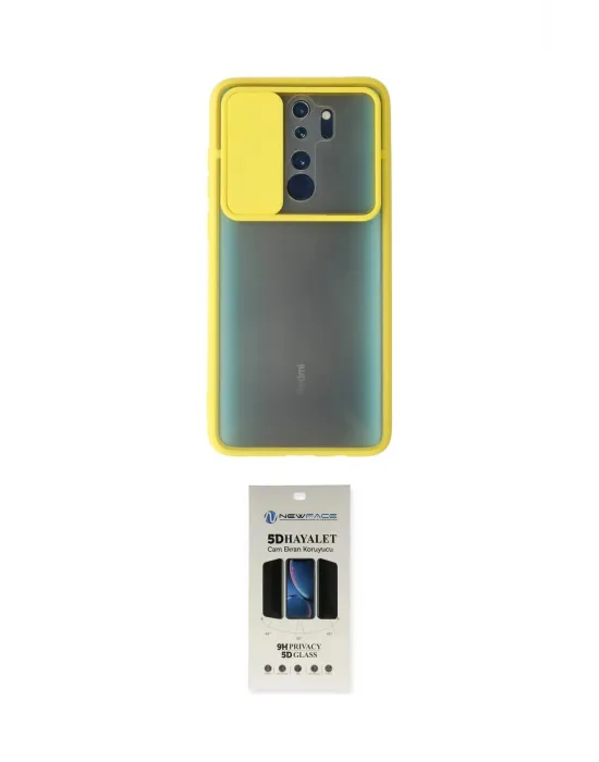 ieg™ Redmi Note 8 Pro Kılıf Vadi Çizgi - Siyah 5D Hayalet Cam Ekran Koruyucu