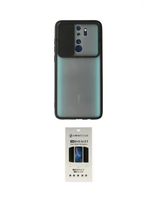 ieg™ Redmi Note 8 Pro Kılıf Vadi Çizgi - Siyah 5D Hayalet Cam Ekran Koruyucu