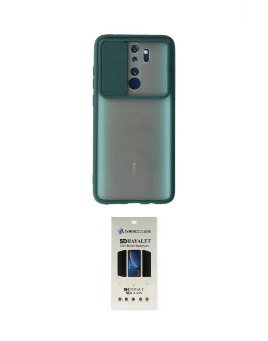 ieg™ Redmi Note 8 Pro Kılıf Vadi Çizgi - Siyah 5D Hayalet Cam Ekran Koruyucu