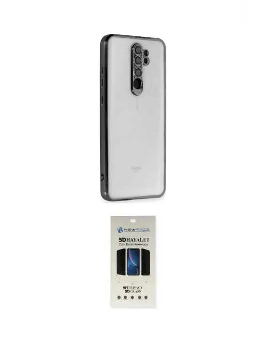 ieg™ Redmi Note 8 Pro Kılıf Vadi Minimal - Siyah 5D Hayalet Cam Ekran Koruyucu