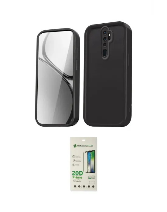 ieg™ Redmi Note 8 Pro Kılıf Yankı Yansıma Özel Seri - Siyah 20D Premium Cam Ekran Koruyucu
