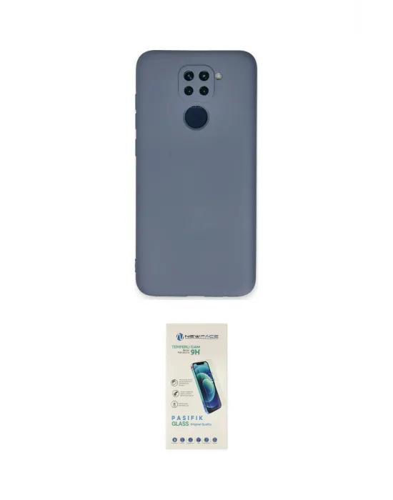 ieg™ Redmi Note 9 Kılıf Ahenk Serisi - Şeffaf Pasifik Cam Ekran Koruyucu