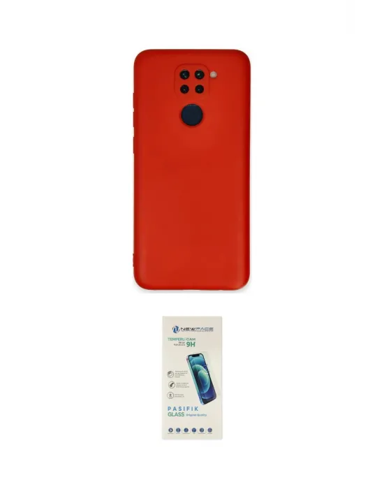 ieg™ Redmi Note 9 Kılıf Ahenk Serisi - Şeffaf Pasifik Cam Ekran Koruyucu