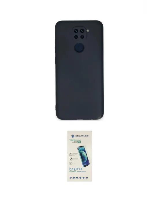 ieg™ Redmi Note 9 Kılıf Ahenk Serisi - Şeffaf Pasifik Cam Ekran Koruyucu