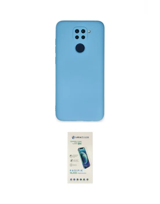 ieg™ Redmi Note 9 Kılıf Ahenk Serisi - Şeffaf Pasifik Cam Ekran Koruyucu