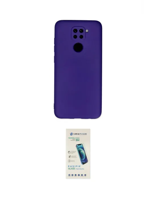 ieg™ Redmi Note 9 Kılıf Ahenk Serisi - Şeffaf Pasifik Cam Ekran Koruyucu