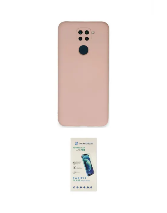 ieg™ Redmi Note 9 Kılıf Ahenk Serisi - Şeffaf Pasifik Cam Ekran Koruyucu