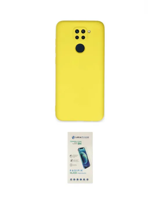 ieg™ Redmi Note 9 Kılıf Ahenk Serisi - Şeffaf Pasifik Cam Ekran Koruyucu