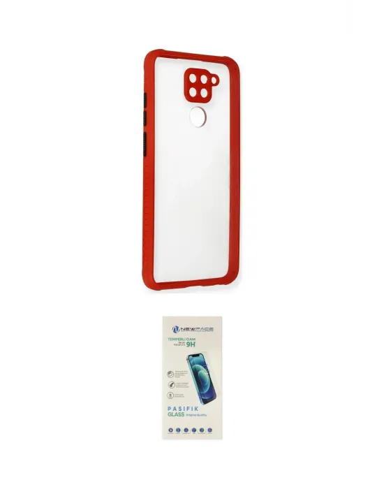 ieg™ Redmi Note 9 Kılıf Nova Asil Özel Seri - Şeffaf Pasifik Cam Ekran Koruyucu