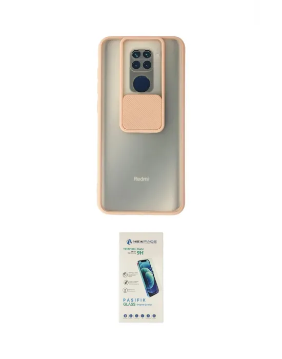 ieg™ Redmi Note 9 Kılıf Vadi Çizgi - Şeffaf Pasifik Cam Ekran Koruyucu
