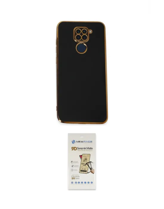 ieg™ Redmi Note 9 Kılıf Yankı Serisi - Siyah Mat Seramik Nano Ekran Koruyucu
