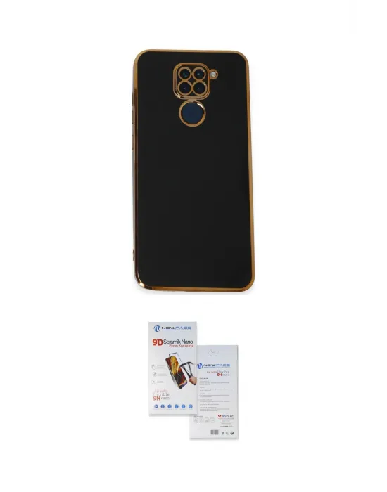 ieg™ Redmi Note 9 Kılıf Yankı Serisi - Siyah Seramik Nano Ekran Koruyucu