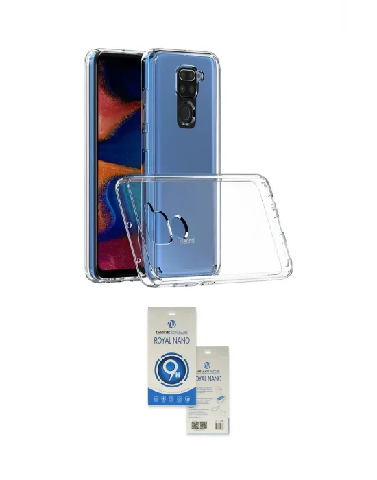 ieg™ Redmi Note 9 Kılıf Zirve Doku - Şeffaf Royal Nano Ekran Koruyucu