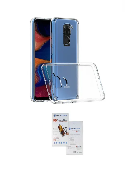 ieg™ Redmi Note 9 Kılıf Zirve Doku - Siyah Seramik Nano Ekran Koruyucu